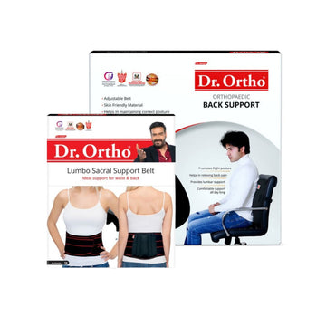 Dr. Ortho An orthopaedic Back Support (Memory foam) & Lumbo Sacral Support Belt Combo