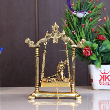 KridayKraft Laddu Gopal on Jhulla Palana Metal Statue