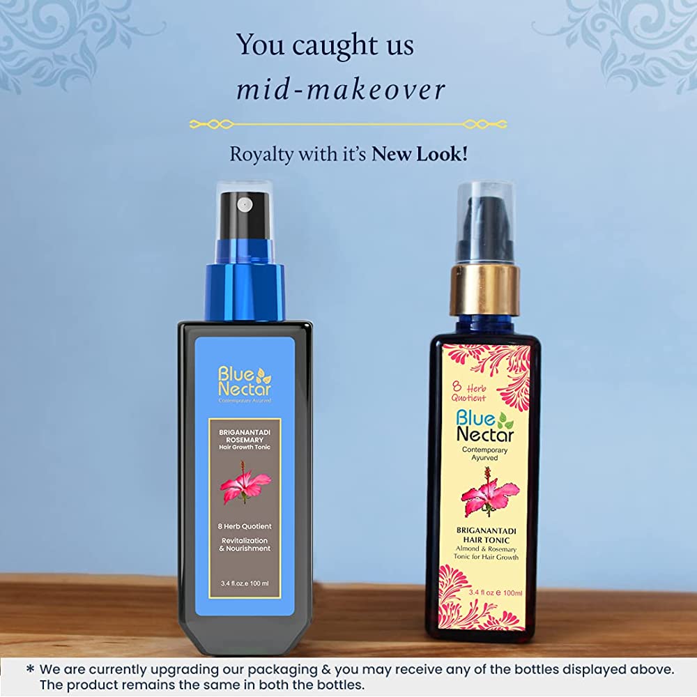 Blue Nectar Briganantadi Hair Tonic with Almond Rosemary Oil for Hair Growth