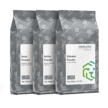 Merlion Naturals Amla Aritha and Shikakai Powder Combo