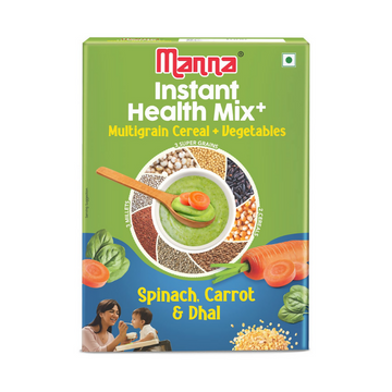 Manna Foods Instant Health Mix Multigrain Cereal + Vegetables With Spinach, Carrot, Dal with Milk