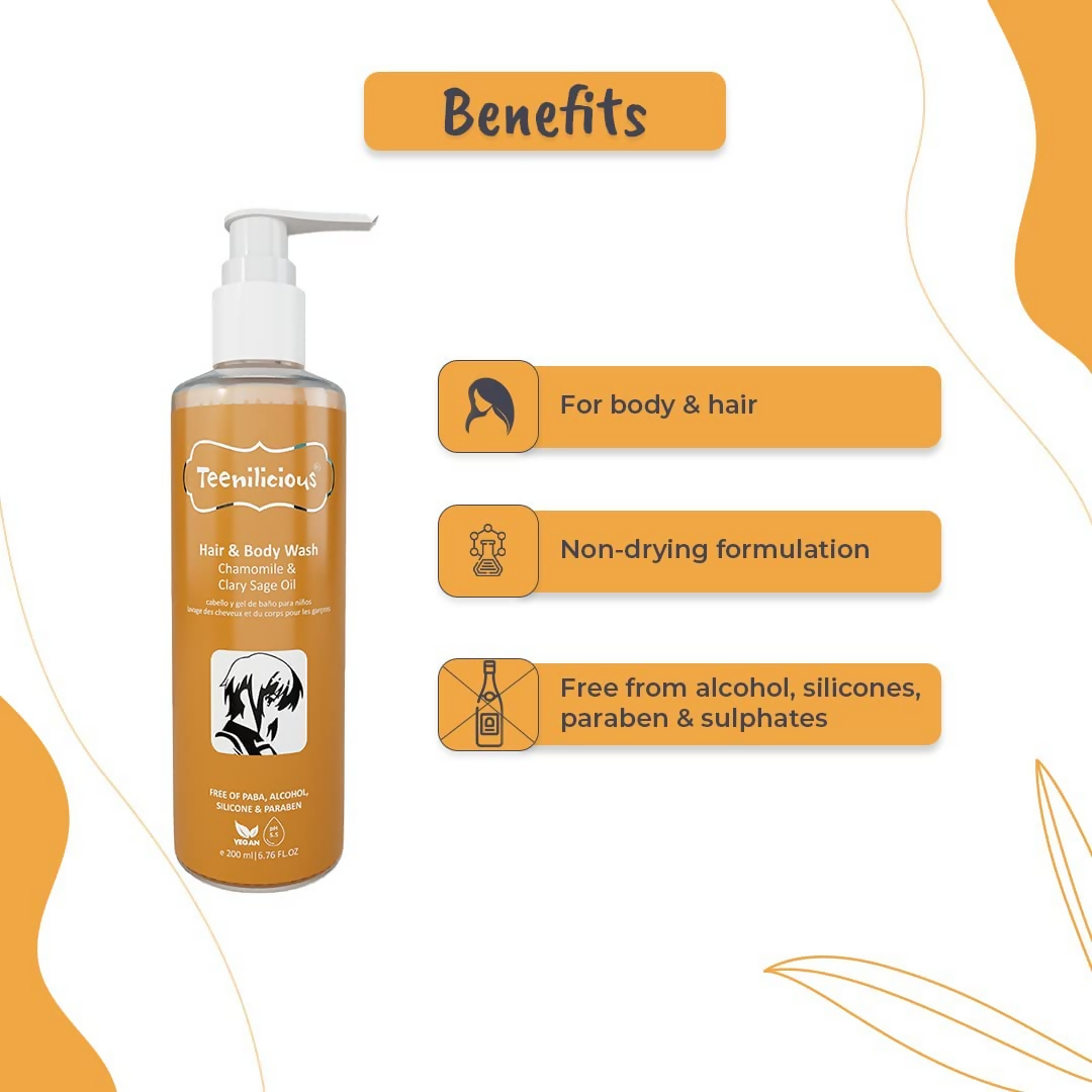 Teenilicious Hair & Body Wash With Chamomile & Clary Sage Oil