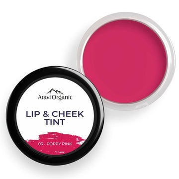 Aravi Organic Everyday Vegan Lip and Cheek Tint Balm Lip Tint - Poppy Pink