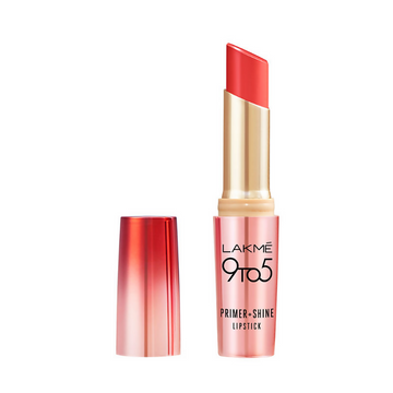 Lakme 9 To 5 Primer + Shine Lipstick - Red Pop