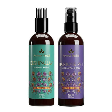 Avimee Herbal Keshpallav Hair Oil & Hairtone PV 1 Handmade Scalp Spray Combo With Rosemary, Amla, Methi & Bhringraj