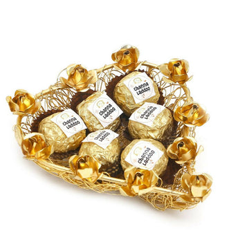 Ghasitaram Mesh Heart Tray Of Channa Laddoos