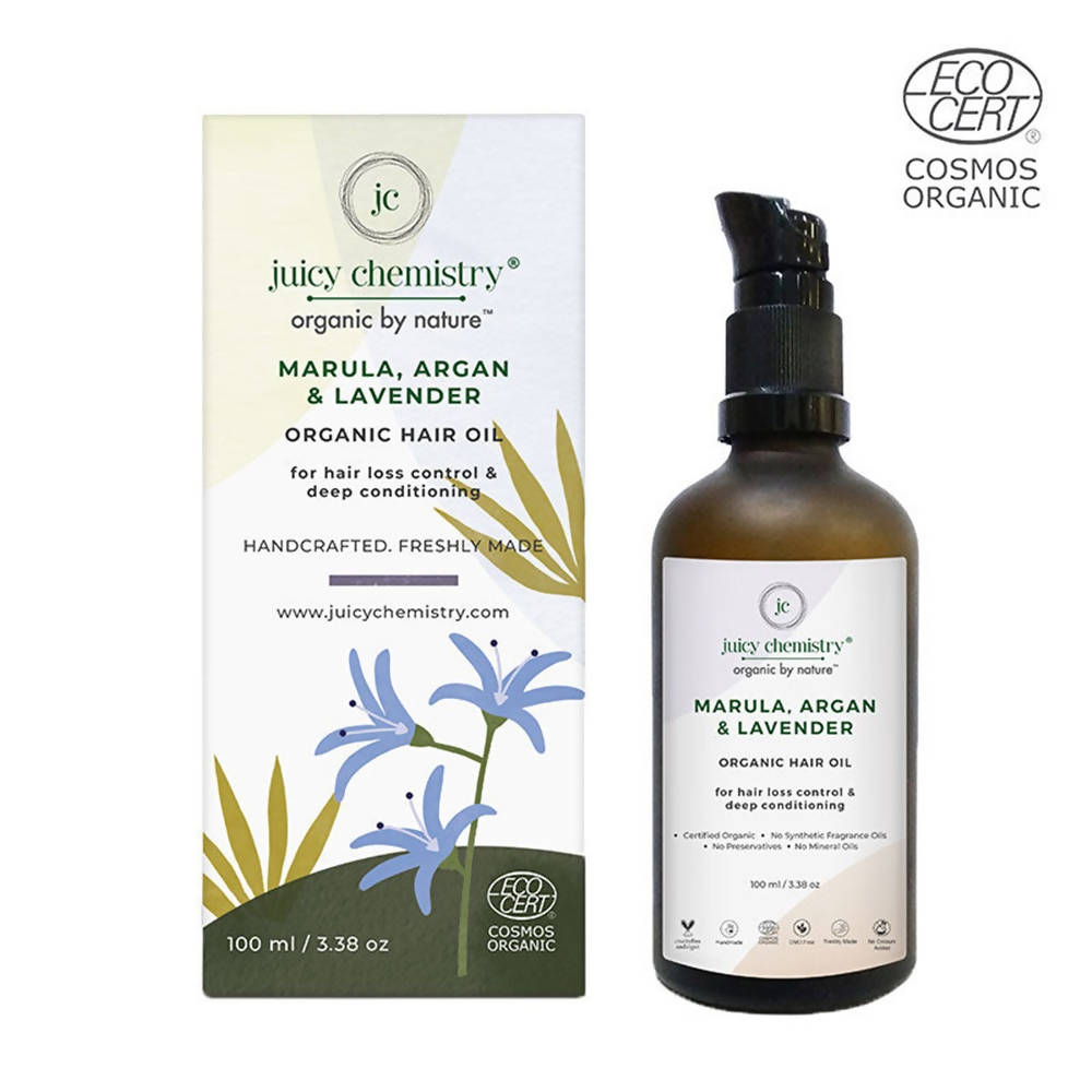 Juicy Chemistry Marula, Argan & Lavender Organic Hair Oil