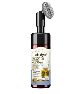 Atulya Rice Water Foaming Face Wash With In-Built Soft Face Brush