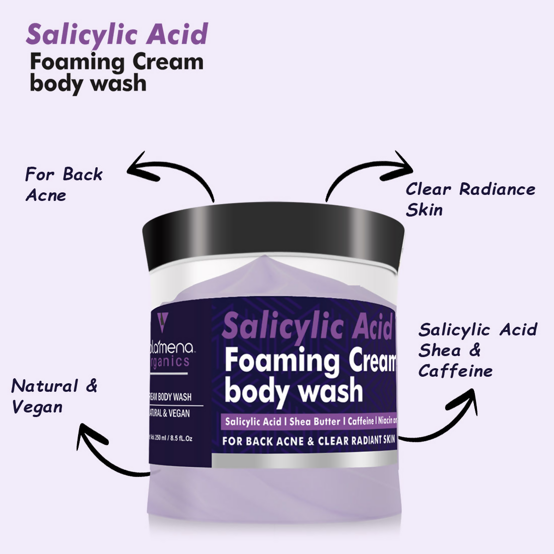 Volamena Organics Salicylic Acid Foaming Cream Body Wash