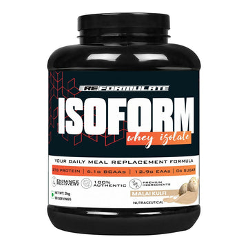 Reformulate I Isoform I Whey Isolate I Your Daily Meal Replacement Formula I 27G Protein | 6.1G BCAA | 12.9G EAA | O g Sugar - Malai Kulfi