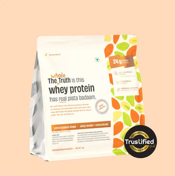 The Whole Truth Whey Protein Powder 24g - Pista Badaam Flavour