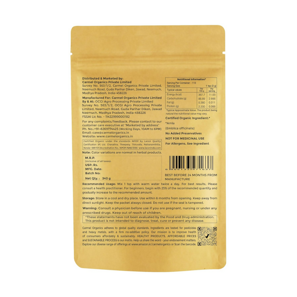 Carmel Organics Amla Fruit Powder