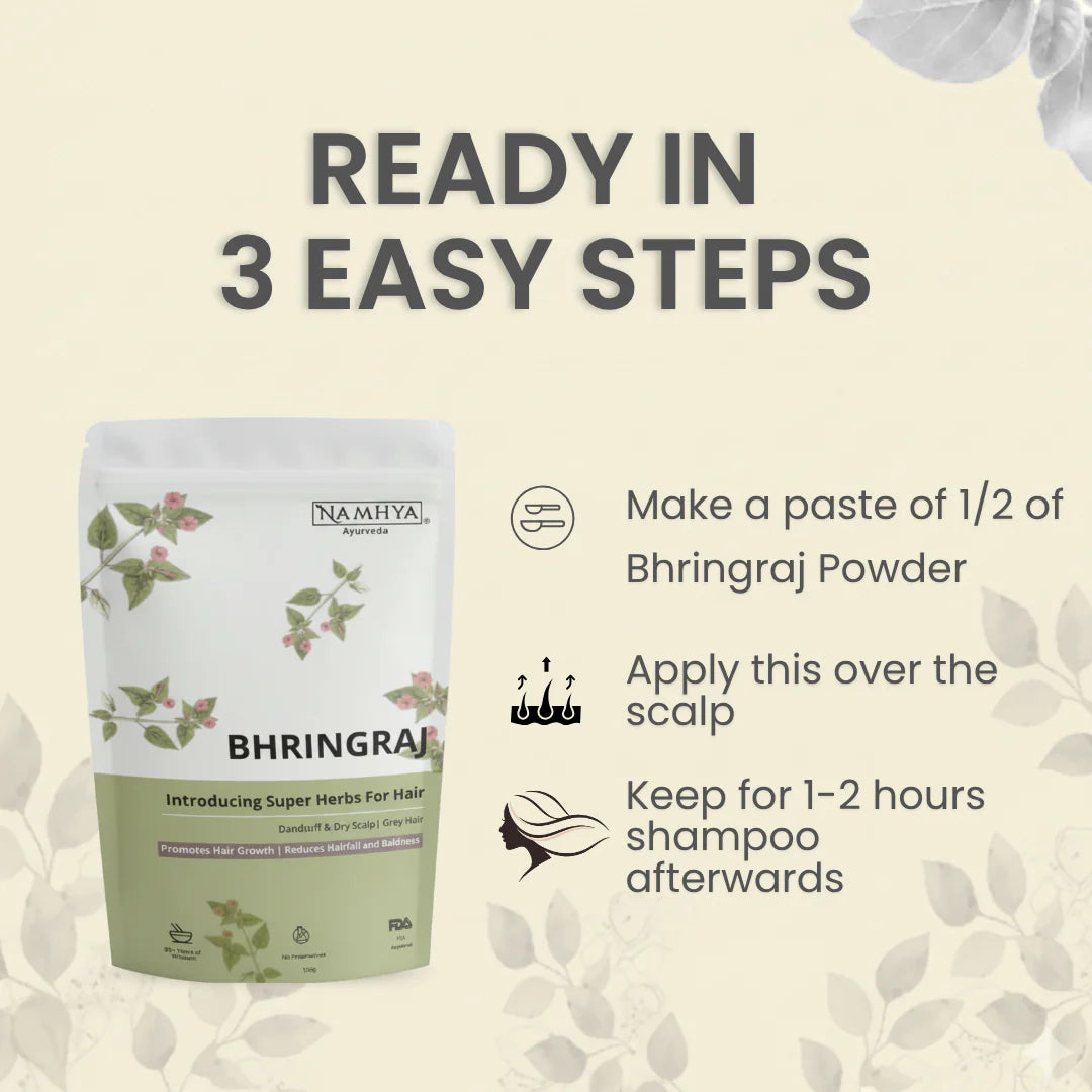 Namhya Bhringraj Powder to Prevent Hairfall and Baldness