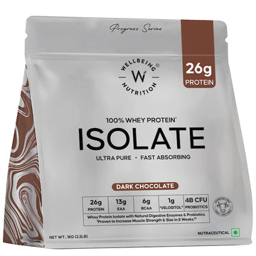 Wellbeing Nutrition Whey Protein Isolate 26g | 4B CFU Probiotics - Dark Chocolate