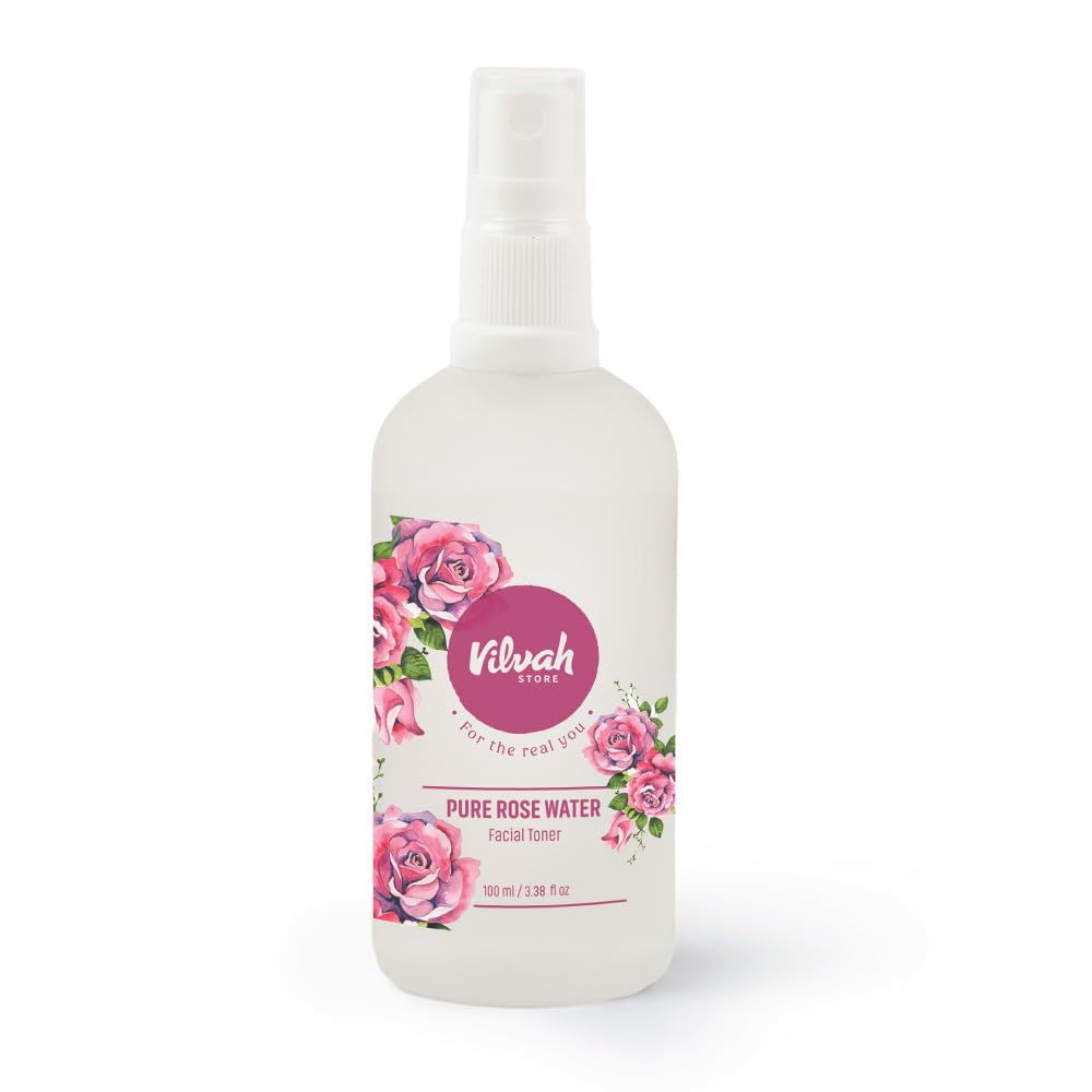 Vilvah Store Pure Rose Water Facial Toner For Glowing Skin