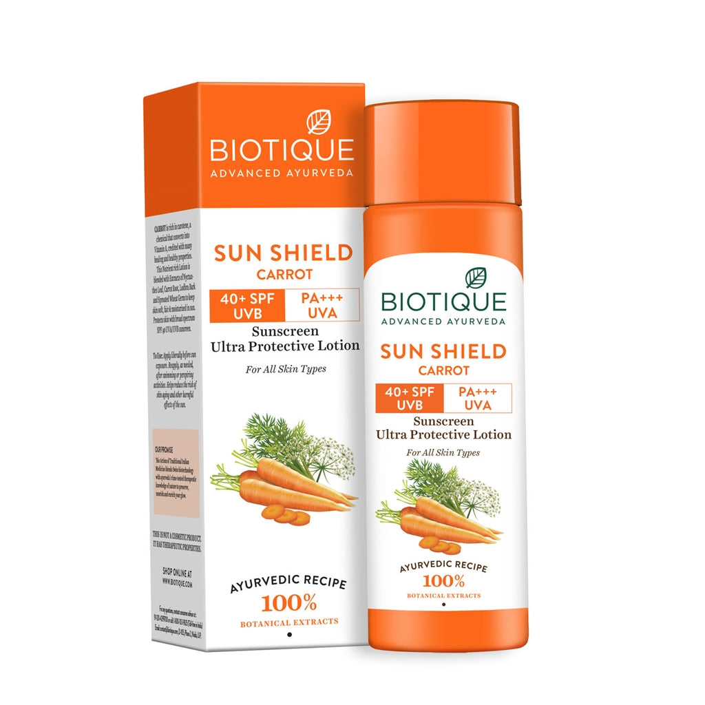 Biotique Advanced Ayurveda Bio Carrot 40+ SPF UVA/UVB Sunscreen Ultra Soothing Face Lotion