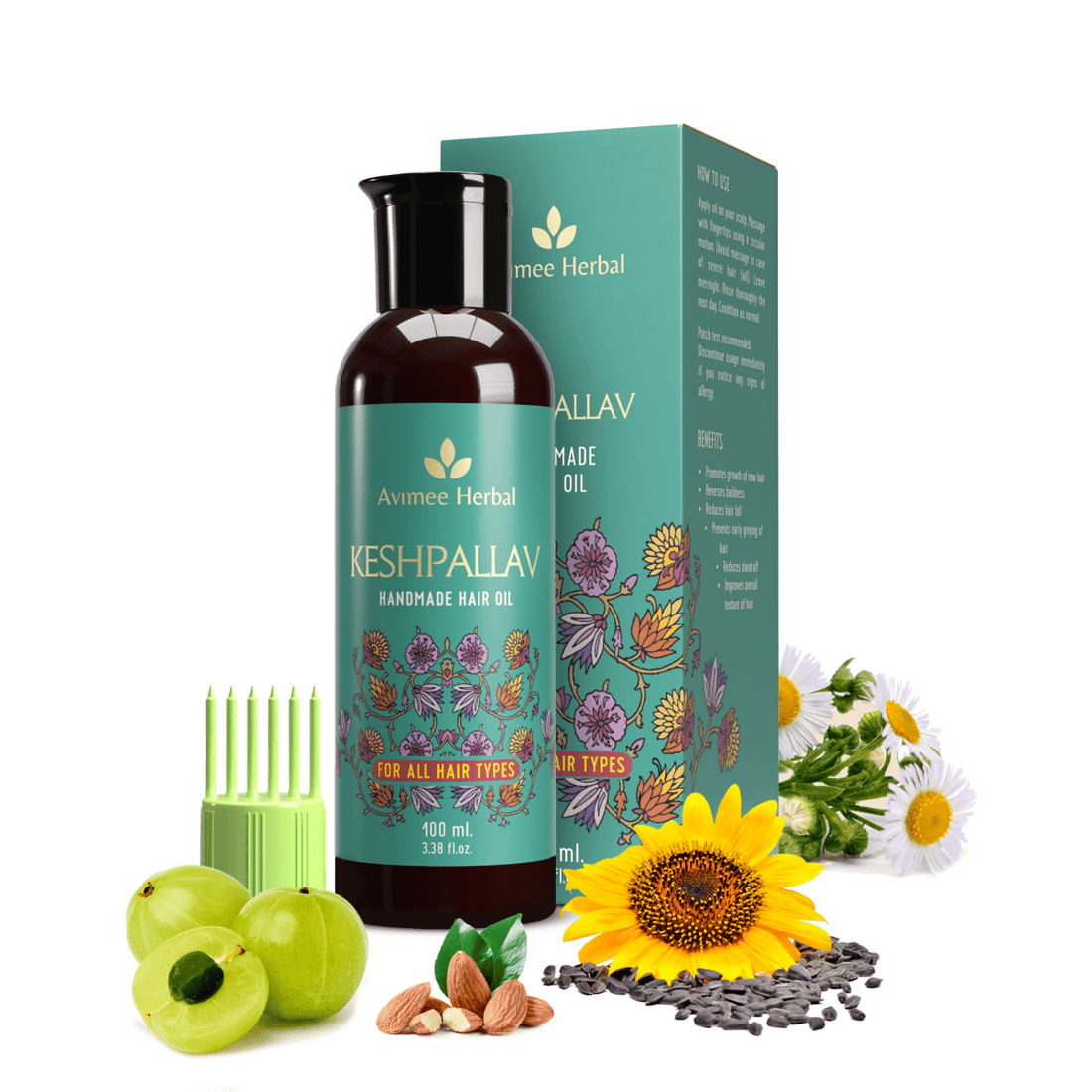 Avimee Herbal Anti Hair Fall Kit - Controls Hair Fall and Nourishes Hair Root, With Rosemary, Amla, Methi & Bhringraj