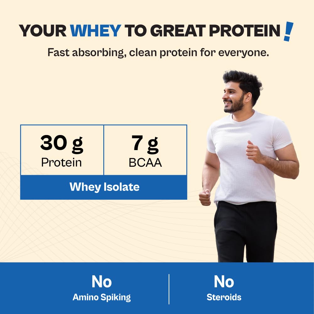 Tata 1mg Raw Whey Protein Isolate - 30g Protein, 7g BCAA
