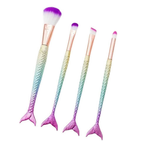 Favon Pack of 4 Professional Mermaid Shaped Makeup Brushes