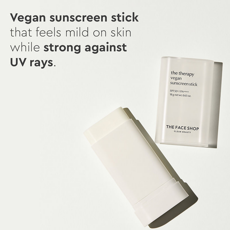 The Face Shop The Therapy Vegan Sunscreen Stick SPF 50+ - Korean Skincare