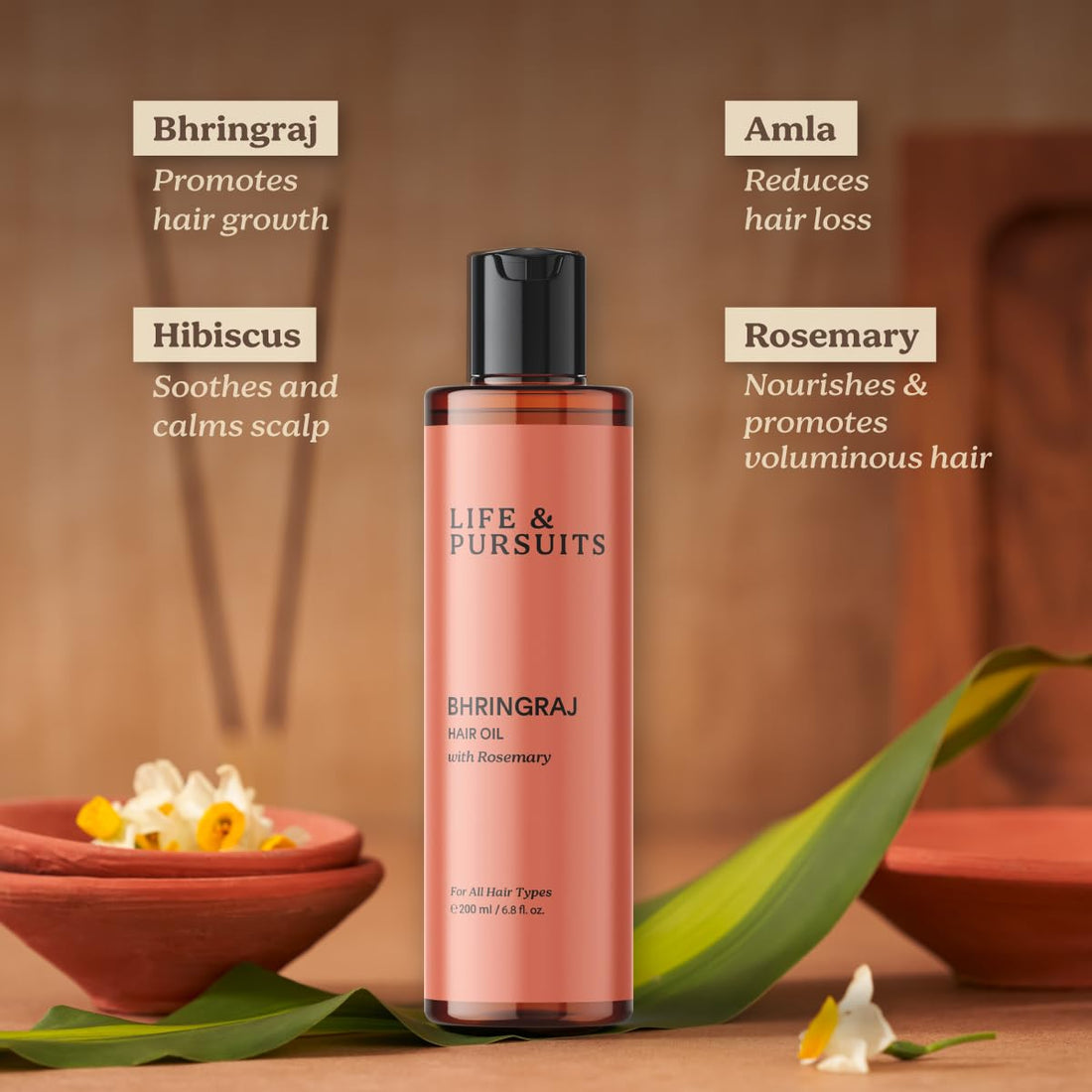 Life & Pursuits Bhringraj Hair Oil - | Certified Organic Bhringraj Formula | For Hair Growth & Hair Fall Control |