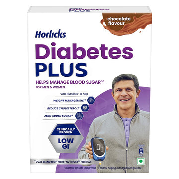 Horlicks Diabetes Plus Powder Helps Manage Blood Sugar - Chocolate Flavour