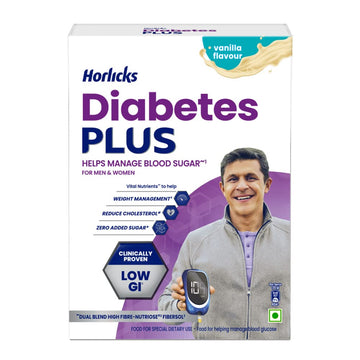 Horlicks Diabetes Plus Powder Helps Manage Blood Sugar - Vanilla Flavour