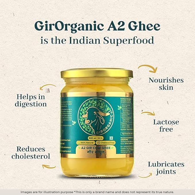 A2 Ghee Organic | Traditional Vedic Bilona Method Ghee | Desi A2 Gir Cow Ghee