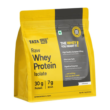 Tata 1mg Raw Whey Protein Isolate - 30g Protein, 7g BCAA