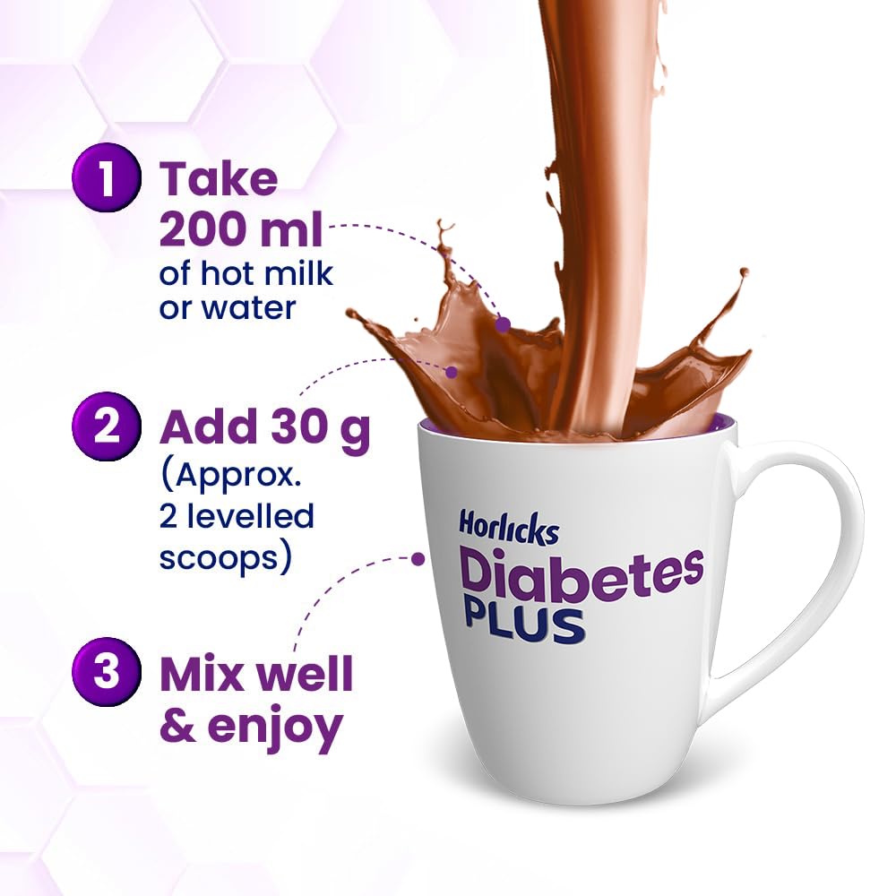 Horlicks Diabetes Plus Powder Helps Manage Blood Sugar - Chocolate Flavour