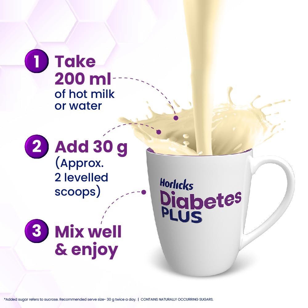 Horlicks Diabetes Plus Powder Helps Manage Blood Sugar - Vanilla Flavour