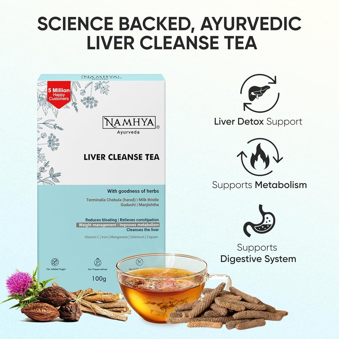 Namhya Liver Cleanse Tea Leaves - Cleanse for Cholesterol & Fatty Liver
