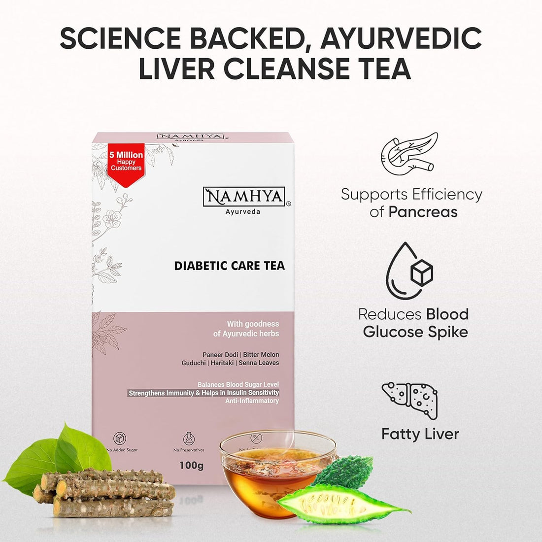 Namhya Diabetic Care Tea Bags For Blood Sugar, Insulin Support & Antioxidant Benefits