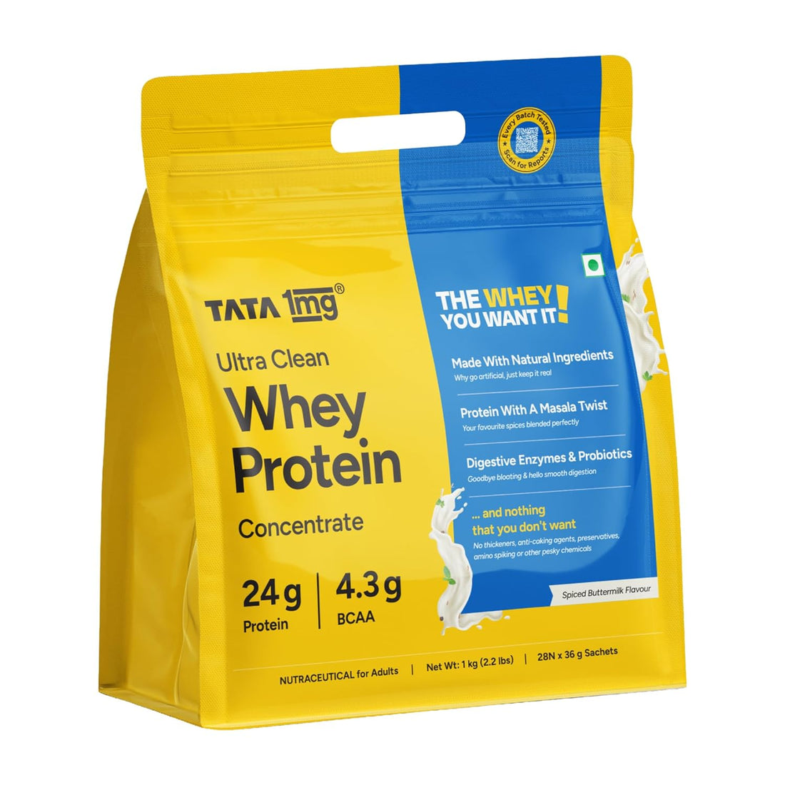 Tata 1mg Ultra Clean Whey Protein Concentrate - 24g protein