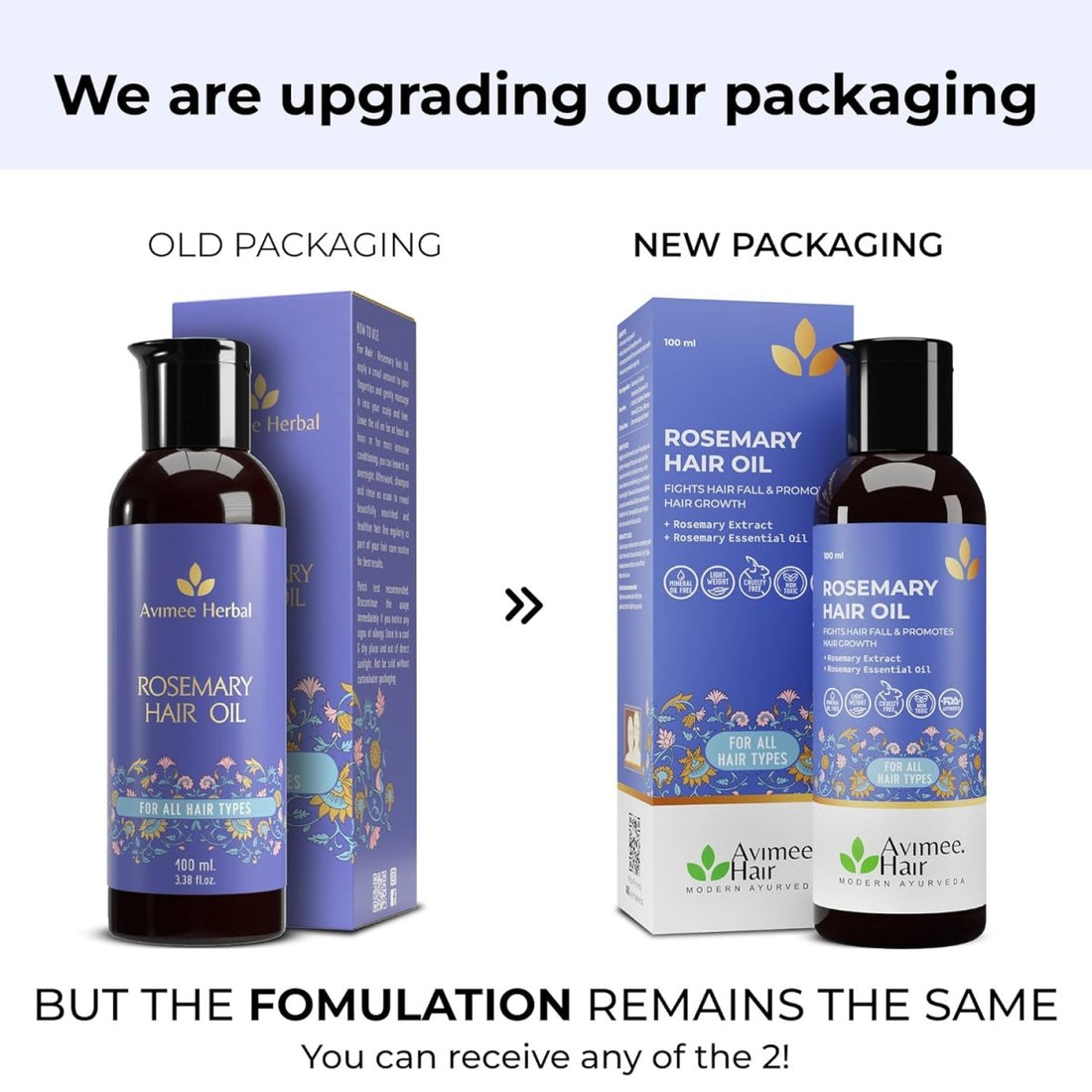 Avimee Herbal Rosemary Hair Oil For Hair Growth With Neem, Amla & Bhringraj Oil