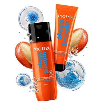 Matrix Mega Smooth Shampoo and Conditioner Combo with Shea Butter |Max Smoothness for 4 Days |