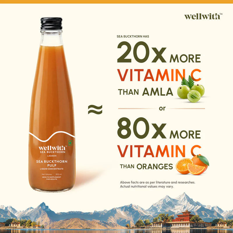 WellWith Himalayan Sea Buckthorn Juice Pulp Concentrate