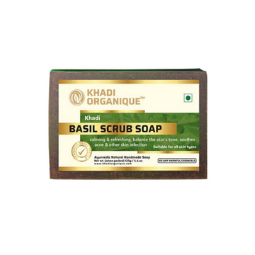 Khadi Organique Basil Scrub Soap