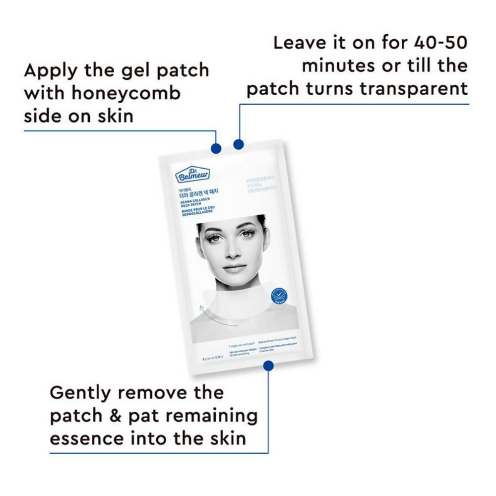The Face Shop Dr.Belmeur Derma Collagen Hydrogel Neck Patches, Smooths Wrinkles On Neck Instantly