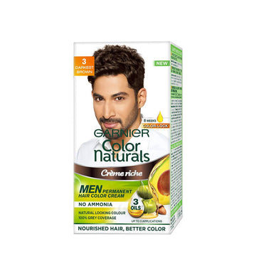 Garnier Color Naturals Creme Riche Men Hair Color - Shade 3 Darkest Brown