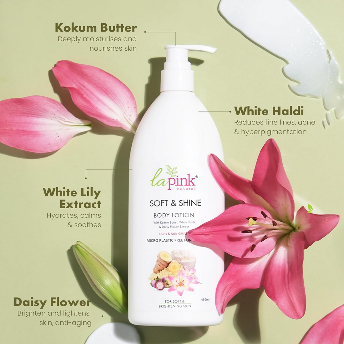 La Pink Soft & Shine Body Lotion With White Haldi
