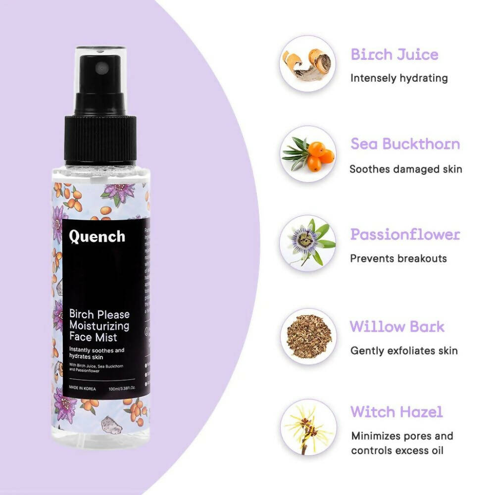 Quench Botanics Birch Please Moisturizing Face Mist, Instant Soothes & Hydrate - Korean Skincare