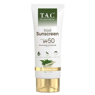 TAC - The Ayurveda Co. Eladi Sunscreen, Matifying SPF 50 & PA+++, for Women & Men