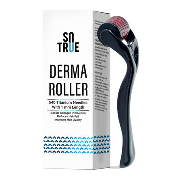 Sotrue Derma Roller For Hair Growth 1 mm with 540 Titanium Needles - Activates Hair Follicles, For Hair Fall & Hair Thickening, Reduces Acne Scars