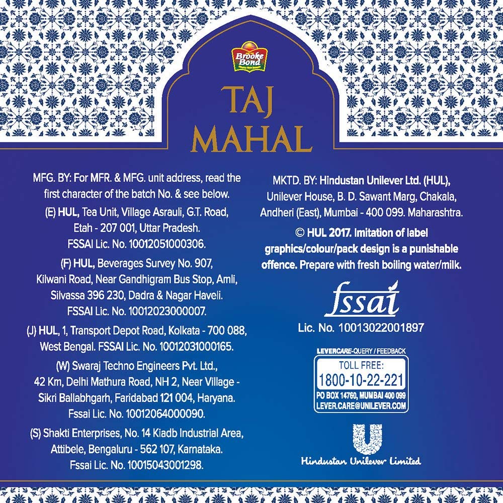 Brooke Bond Taj Mahal Tea - India's Premium Chai, Rich & Flavorful Tea
