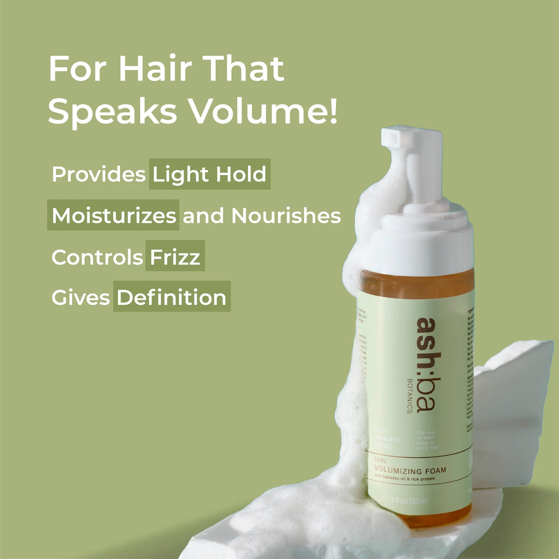 Ashba Botanics Curl Volumizing Foam