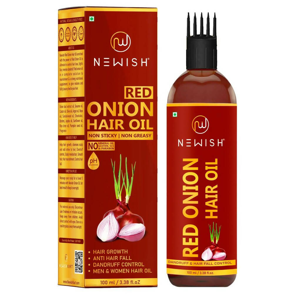 Newish Red Onion Hair Oil With Comb