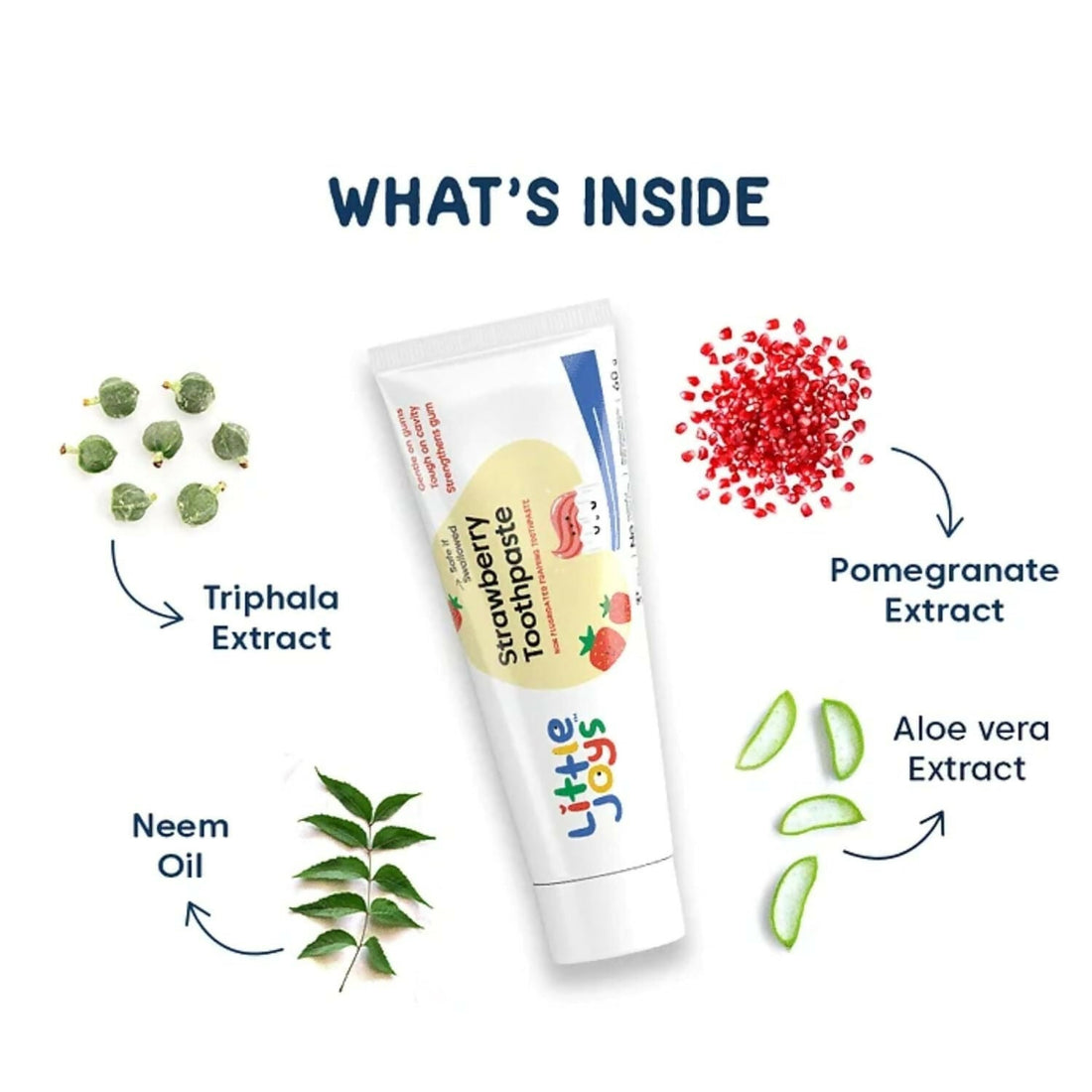 Little Joys Strawberry Flavor Toothpaste For Kids (2-5 Yrs), Removes Germs & Bacteria, Strengthens Gums & Whitens Teeth