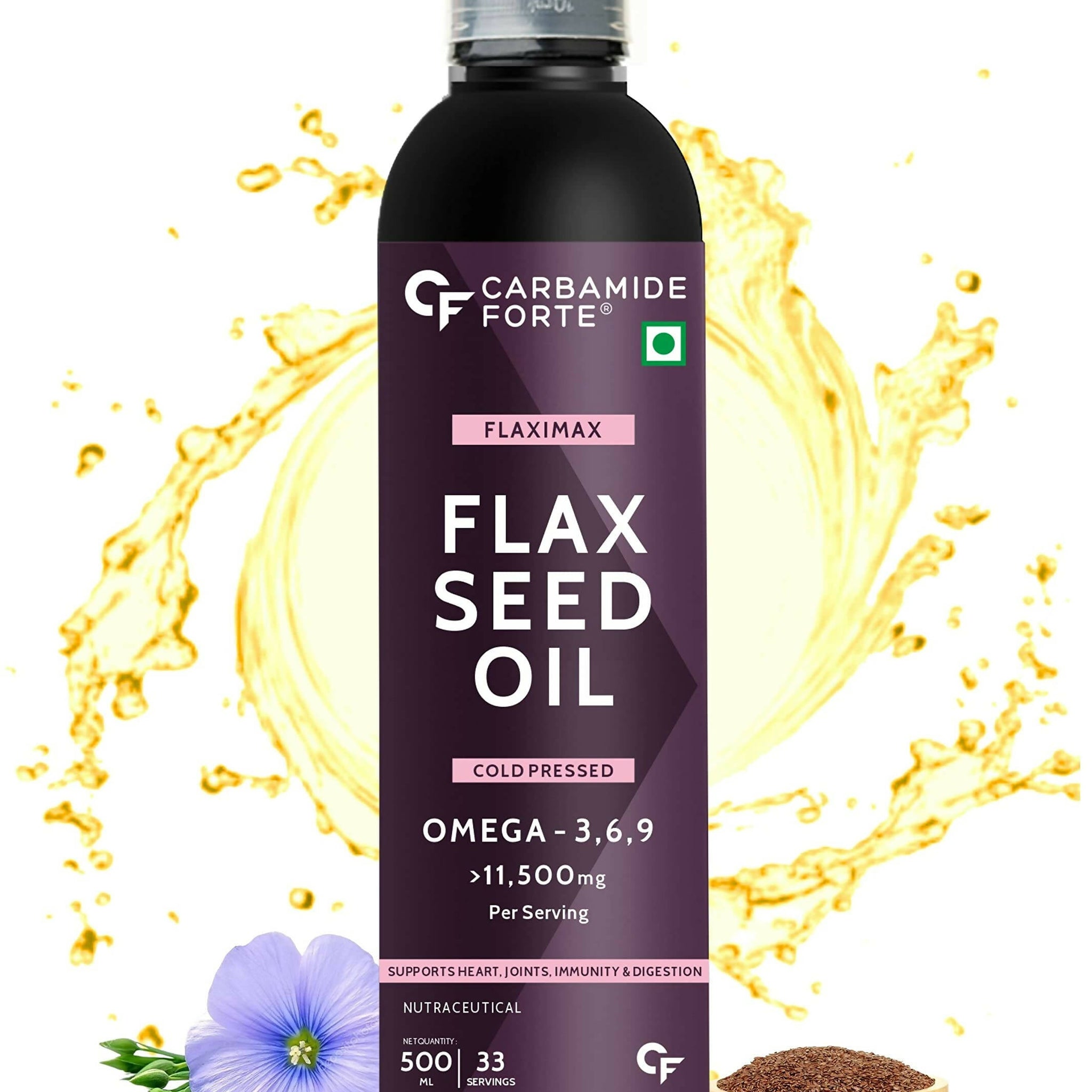 Carbamide Forte Flaxseed Omega 3 6 9 Oil for Eating Skin & Hair Growth