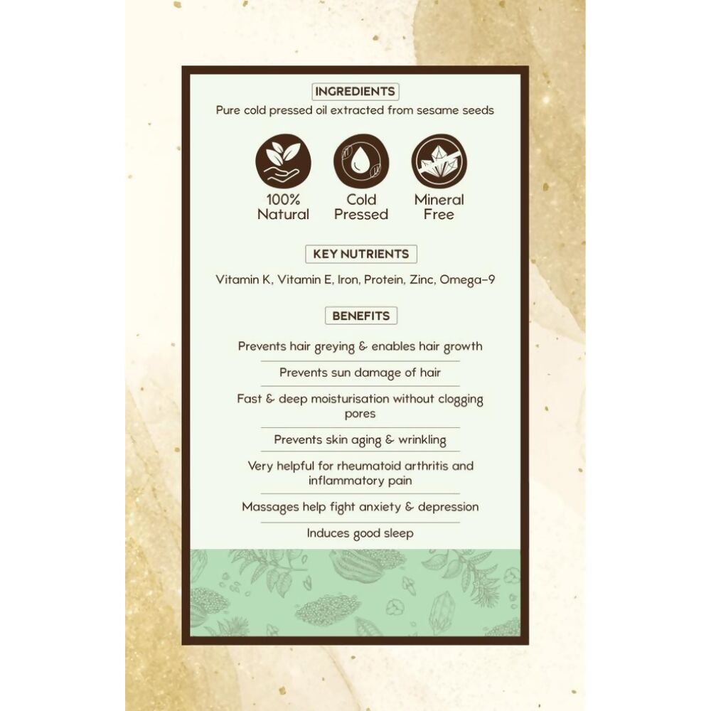 Nat Habit 100% Pure Cold Pressed Sesame (Til) Oil